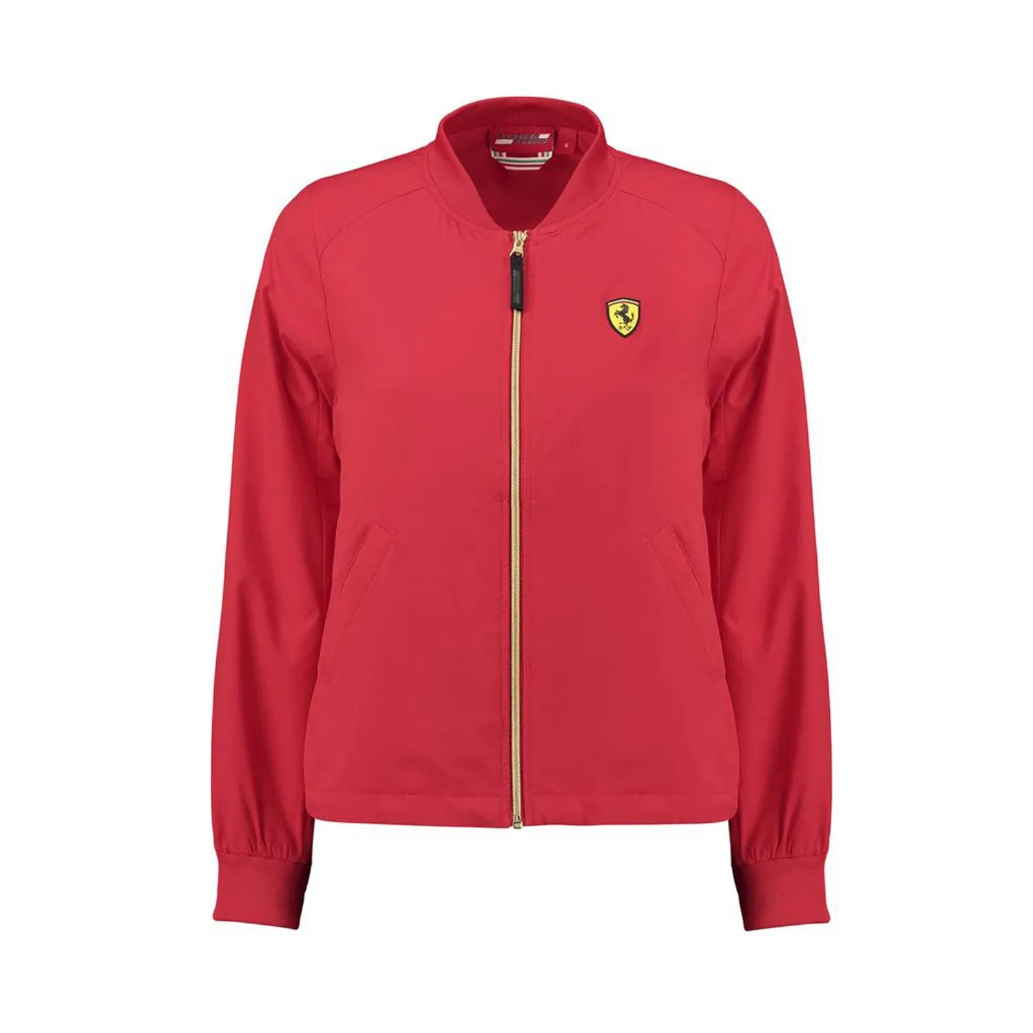 Scuderia Ferrari Bomber Long Sleeve Zip Up Jacket  - Women - Red